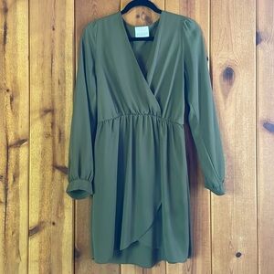 Women’s Long Sleeve V-neck Midi Dress